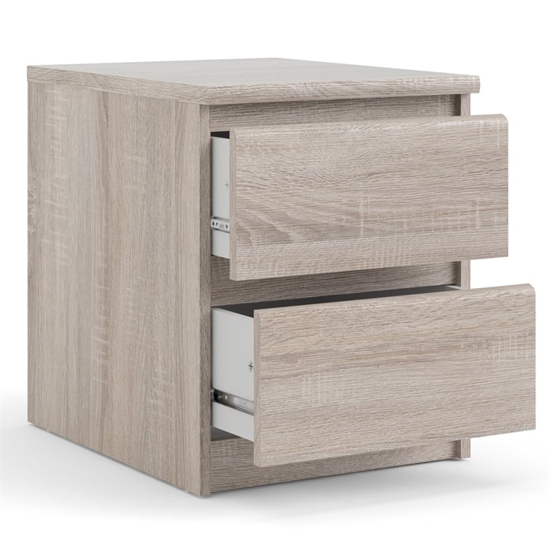 Tvilum Scottsdale 2 Drawer Wood Nightstand in Truffle