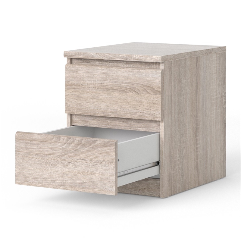 Tvilum Scottsdale 2 Drawer Wood Nightstand in Truffle
