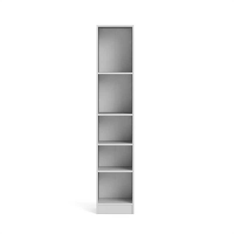 Tvilum Element Tall Narrow 5 Shelf Bookcase in White