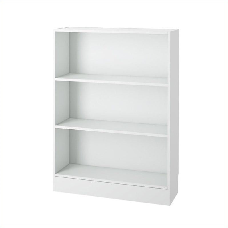 Tvilum Element Short Wide 3 Shelf Bookcase In White 7177649
