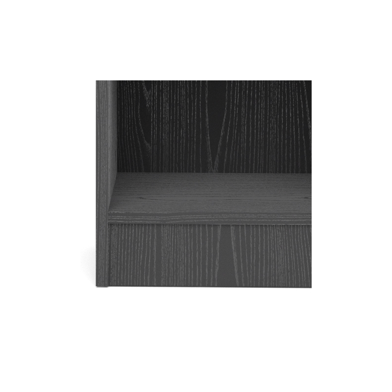 Short Wide 3 Shelf Bookcase in Black Wood Grain 7177661