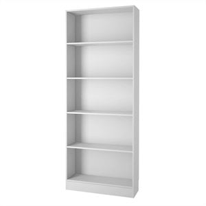Tvilum Element Tall Wide 5 Shelf Bookcase in White
