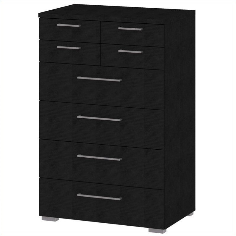 8 Drawer Chest in Black Wood Grain 702246161