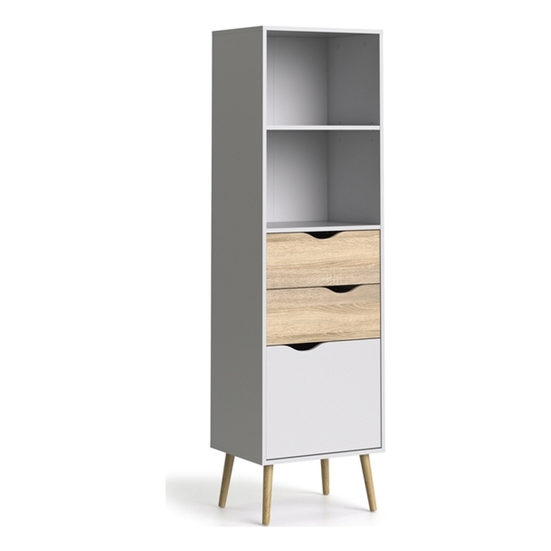 Tvilum Diana Bookcase With 2 Drawers, 4 Shelf 2 Drawer Bookcase White