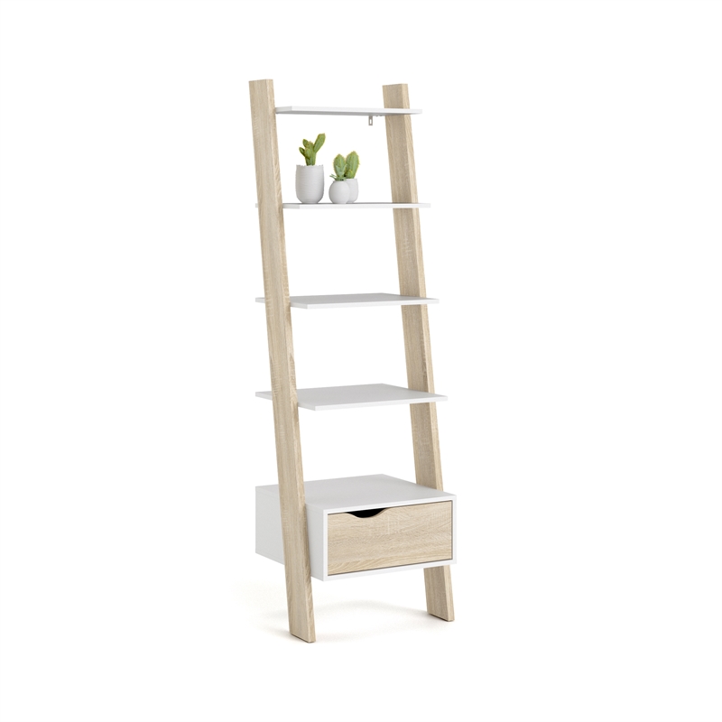 Featured image of post Ladder Shelf White And Oak : White ladder style bookshelf or shelves.