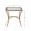 Uttermost Alayna Contemporary Metal and Glass End Table in Gold