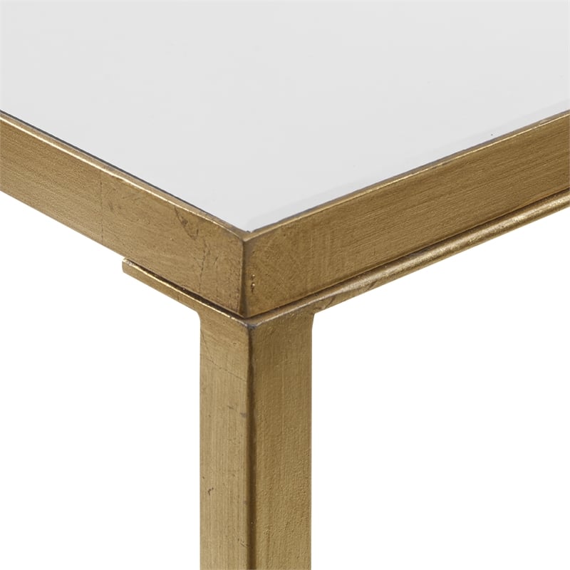 Uttermost Hayley Modern Style Metal Console Table in Gold Finish