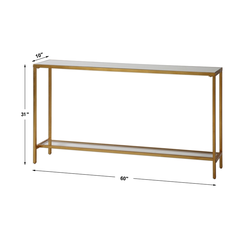 Uttermost Hayley Modern Style Metal Console Table in Gold Finish