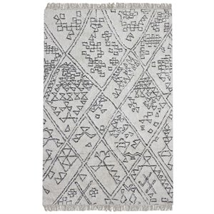 uttermost campo hand woven rug in ivory and black