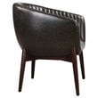 Uttermost Anders Faux Leather and Wood Accent Chair in Black and Brass