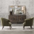 Uttermost Conroy Wood and Fabric Accent Chair in Olive and Dark Walnut