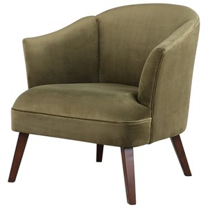 Uttermost Conroy Wood and Fabric Accent Chair in Olive and Dark Walnut