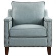 Uttermost Charlotta Coastal Wood and Fabric Accent Chair in Blue/Brass/Walnut