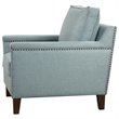 Uttermost Charlotta Coastal Wood and Fabric Accent Chair in Blue/Brass/Walnut