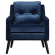 Uttermost OBrien Contemporary Wood and Fabric Arm Chair in Blue and Black