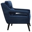 Uttermost OBrien Contemporary Wood and Fabric Arm Chair in Blue and Black