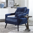 Uttermost OBrien Contemporary Wood and Fabric Arm Chair in Blue and Black