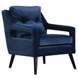 Uttermost OBrien Contemporary Wood and Fabric Arm Chair in Blue and Black