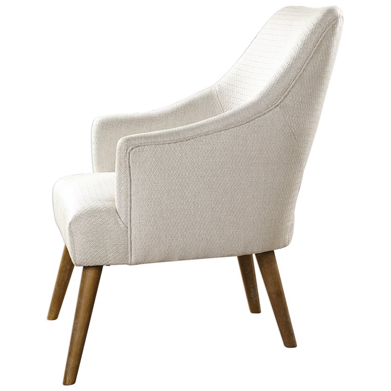 Uttermost Dree Contemporary Wood and Fabric Accent Chair in White and Oak