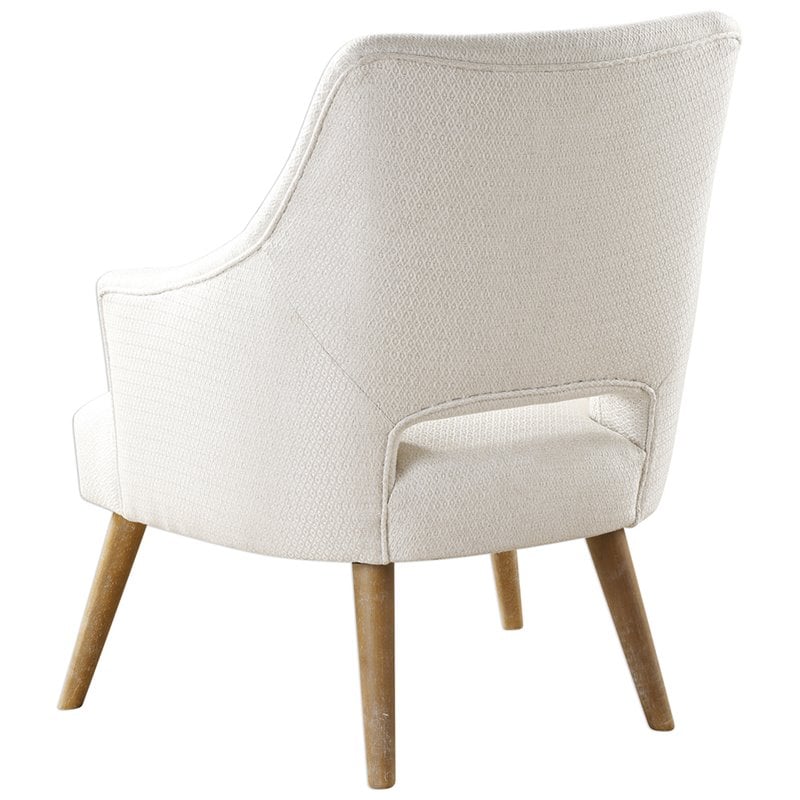 Uttermost Dree Contemporary Wood and Fabric Accent Chair in White and Oak