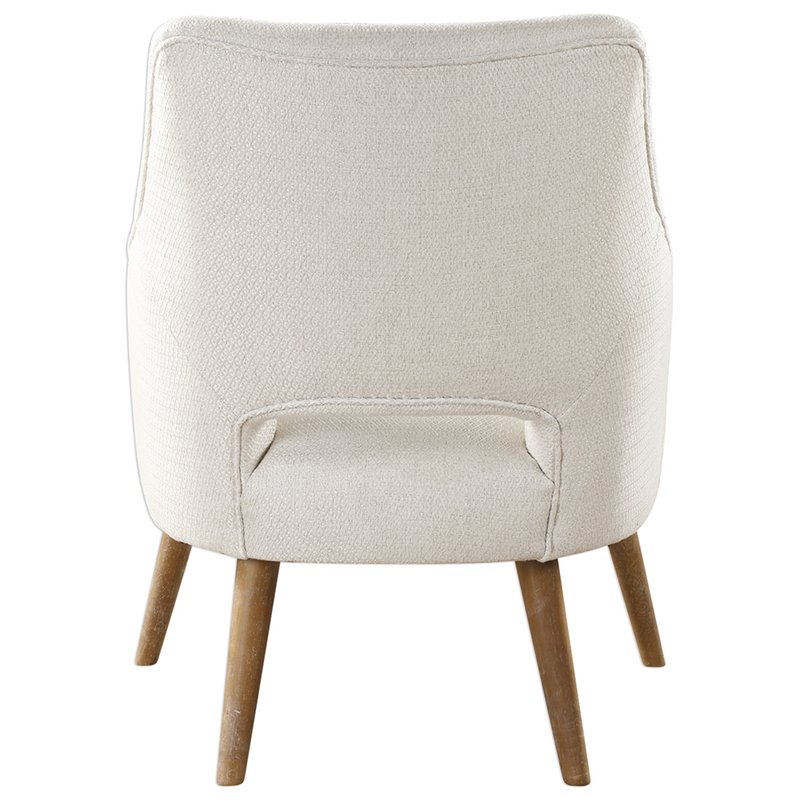 Uttermost Dree Contemporary Wood and Fabric Accent Chair in White and Oak