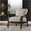 Uttermost Lyle Coastal Wood and Fabric Accent Chair in Walnut and Beige