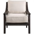 Uttermost Lyle Coastal Wood and Fabric Accent Chair in Walnut and Beige