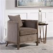 Uttermost Viaggio Contemporary Wood and Fabric Accent Chair in Gray