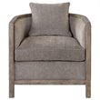 Uttermost Viaggio Contemporary Wood and Fabric Accent Chair in Gray