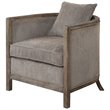 Uttermost Viaggio Contemporary Wood and Fabric Accent Chair in Gray