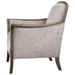 Uttermost Brittoney Wood and Fabric Arm Chair in Weathered Pecan/Brown