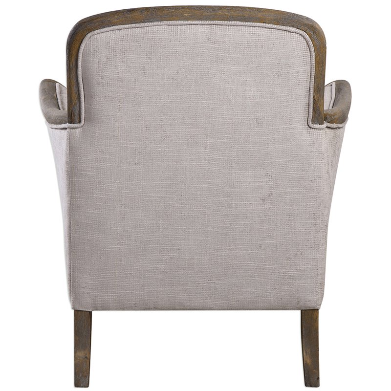 Uttermost Brittoney Wood and Fabric Arm Chair in Weathered Pecan/Brown