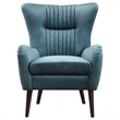 Uttermost Dax Wood and Fabric Accent Chair in Teal Blue and Black