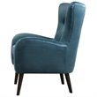 Uttermost Dax Wood and Fabric Accent Chair in Teal Blue and Black