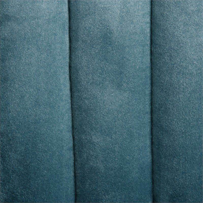 Uttermost Dax Wood and Fabric Accent Chair in Teal Blue and Black