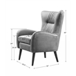 Uttermost Dax Wood and Fabric Accent Chair in Teal Blue and Black