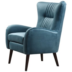 uttermost dax accent chair in teal blue and espresso