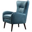 Uttermost Dax Wood and Fabric Accent Chair in Teal Blue and Black
