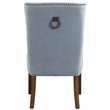 Uttermost Rioni Wood and Fabric Tufted Accent Chair in Slate Blue/Bronze