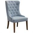 Uttermost Rioni Wood and Fabric Tufted Accent Chair in Slate Blue/Bronze