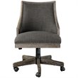 Uttermost Aidrian Metal and Wood Swivel Desk Chair in Nickel and Gray