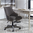 Uttermost Aidrian Metal and Wood Swivel Desk Chair in Nickel and Gray