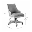 Uttermost Aidrian Metal and Wood Swivel Desk Chair in Nickel and Gray
