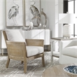 Uttermost Encore Wood Rattan Metal and Fabric Arm Chair in Off White