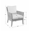Uttermost Encore Wood Rattan Metal and Fabric Arm Chair in Off White
