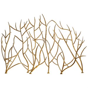 uttermost branches decorative fireplace screen in gold