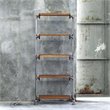 Uttermost Rhordyn 4-Shelf Wood and Metal Bookcase in Walnut and Gunmetal