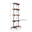Uttermost Rhordyn 4-Shelf Wood and Metal Bookcase in Walnut and Gunmetal