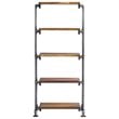 Uttermost Rhordyn 4-Shelf Wood and Metal Bookcase in Walnut and Gunmetal