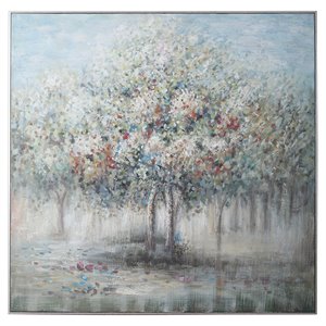 Uttermost Fruit Trees Birch Wood and Canvas Landscape Art in Multi-Color